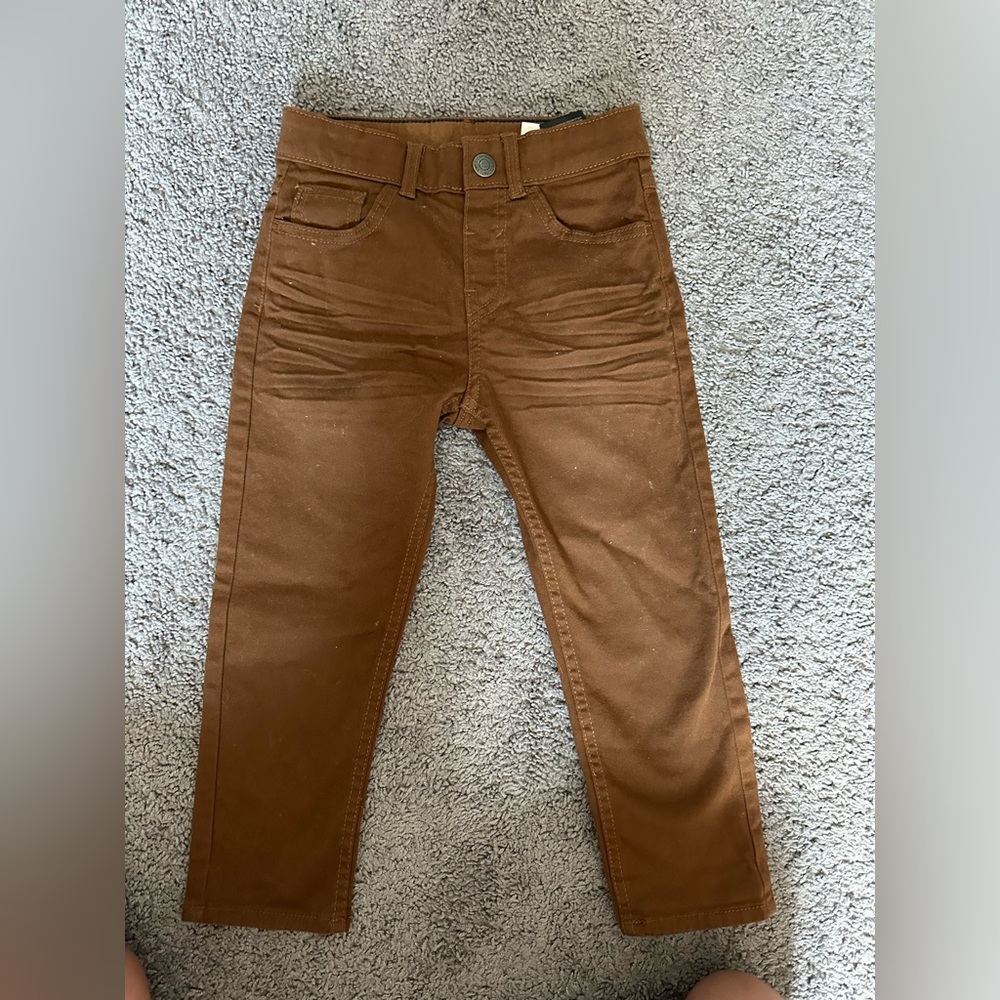 H&M kids - toddler boys relaxed fit brown jeans size 4t
